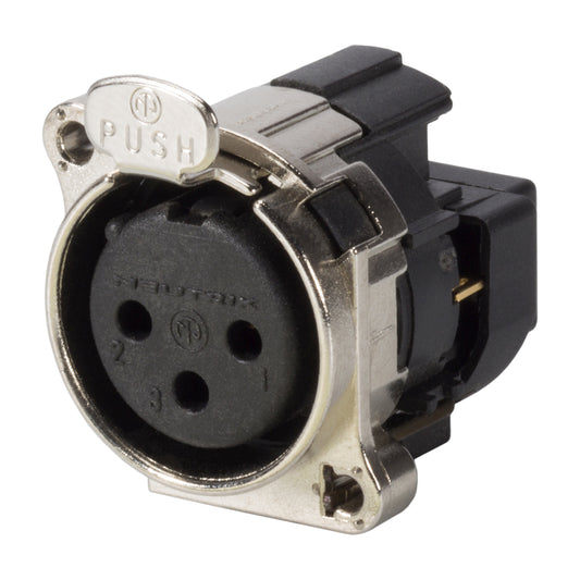 NEUTRIK® XLR, 3-pole , plastic-, crimp-lizdas jungtis, gold plated contact(s), Type B, nickel