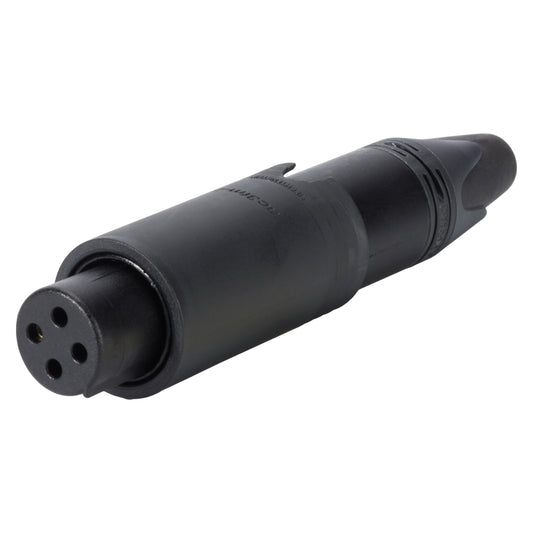 NEUTRIK® XLR, 3-pole , metal-, Soldering-lizdas jungtis, gold plated contact(s), tiesi, juodas