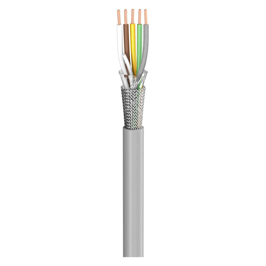 control lead SC-Control Flex; 5 x0.25 mm²; PVC, flame-retardant, Ø 5,40 mm; pilkas; Eca - 500 m ritė