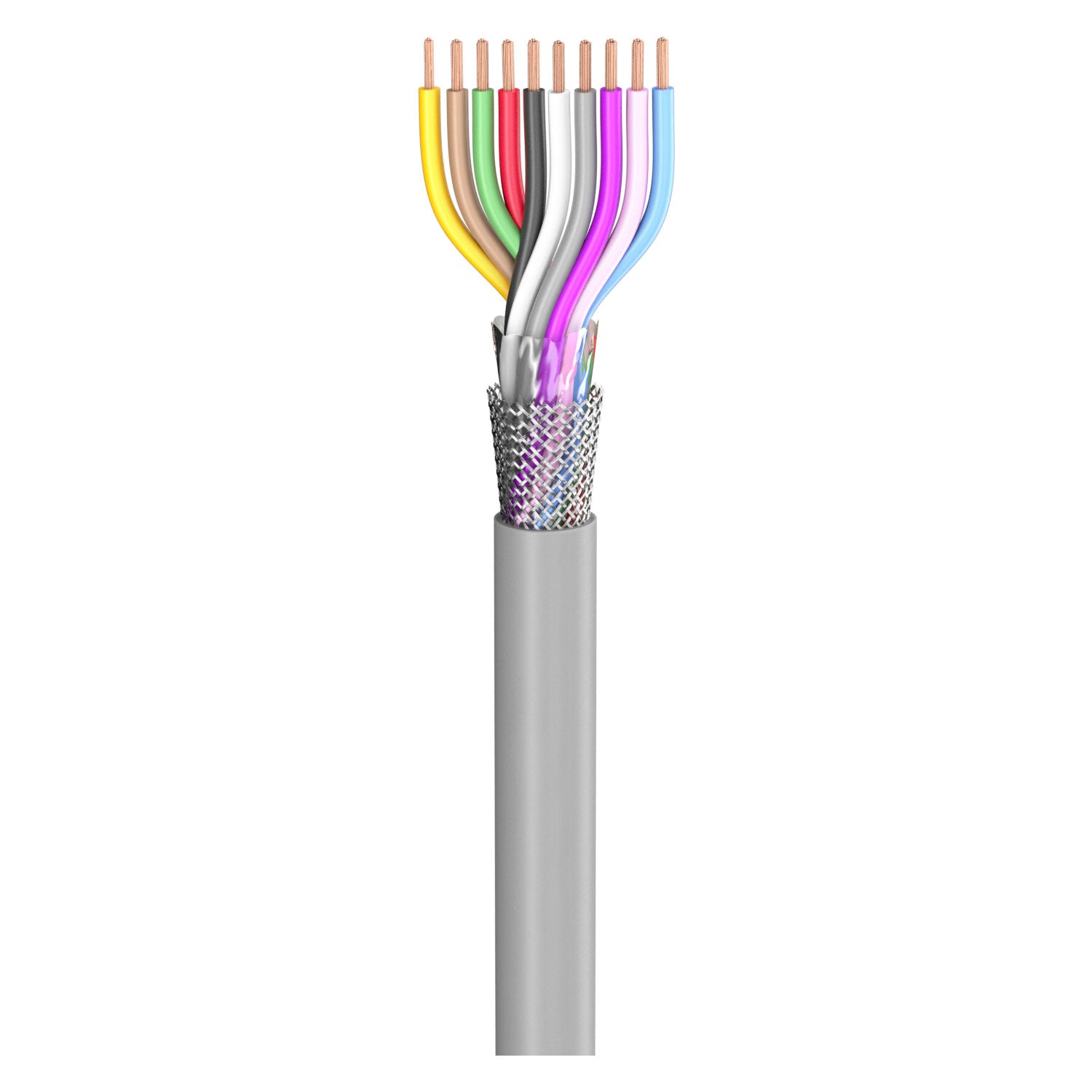 control lead SC-Control Flex; 10 x0.34 mm²; PVC, flame-retardant, Ø 7,70 mm; pilkas; Eca