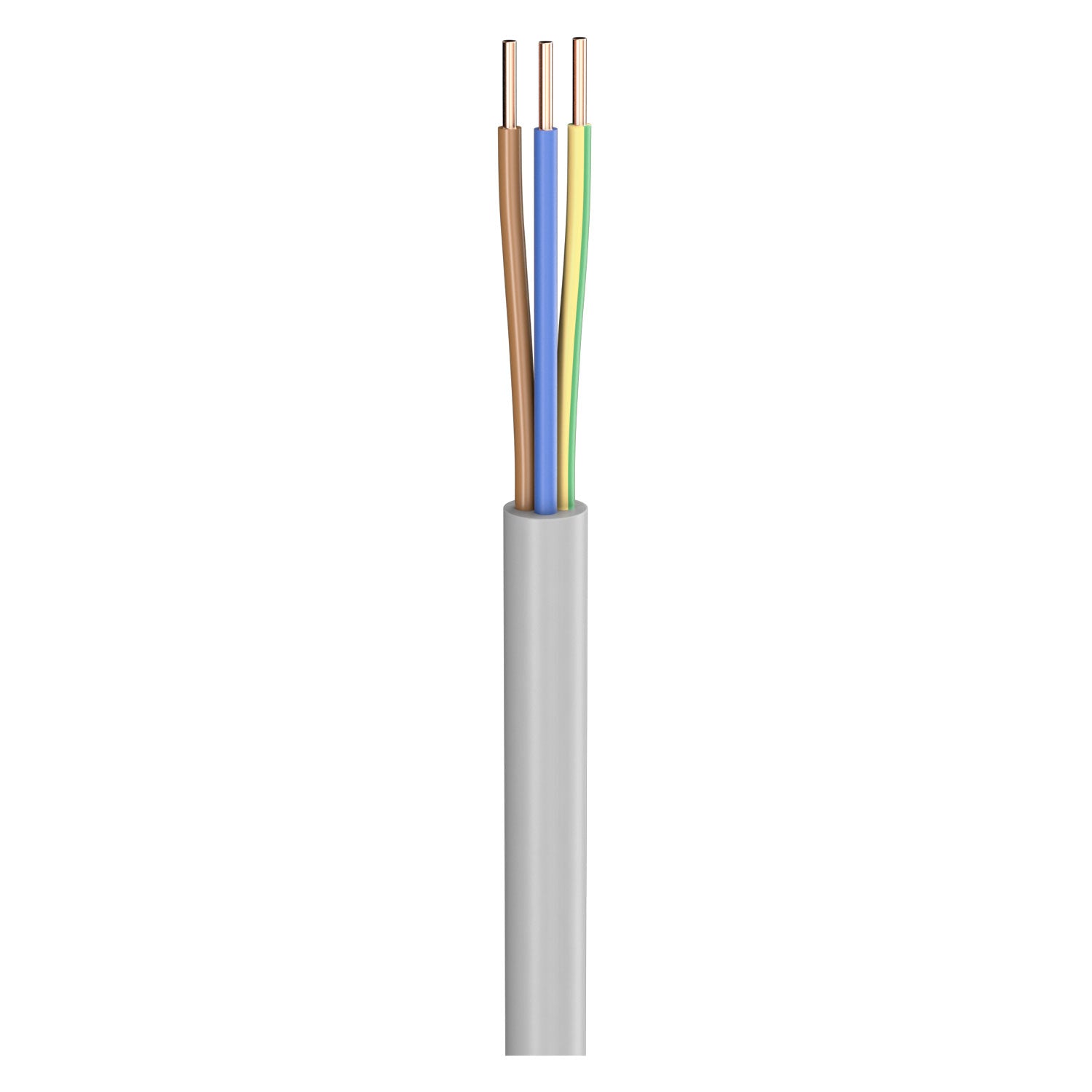 Power Lead NYM-J; 3 x 6.00 mm²; PVC, flame-retardant, Ø 12,65 mm; pilkas; Eca - 100 m ritė
