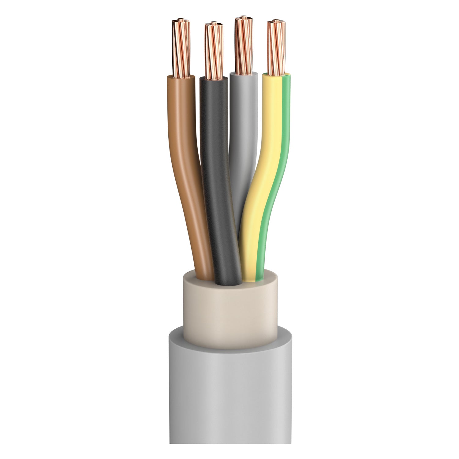 Power Lead NYM-J; 4 x 16.00 mm²; PVC, flame-retardant, Ø 20,00 mm; pilkas; Eca