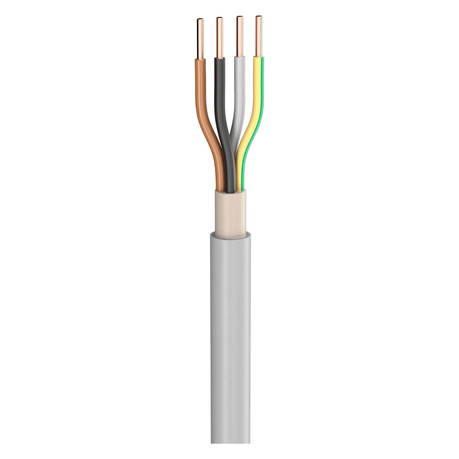 Power Lead NYM-O; 4 x 10.00 mm²; PVC, flame-retardant, Ø 16,70 mm; pilkas