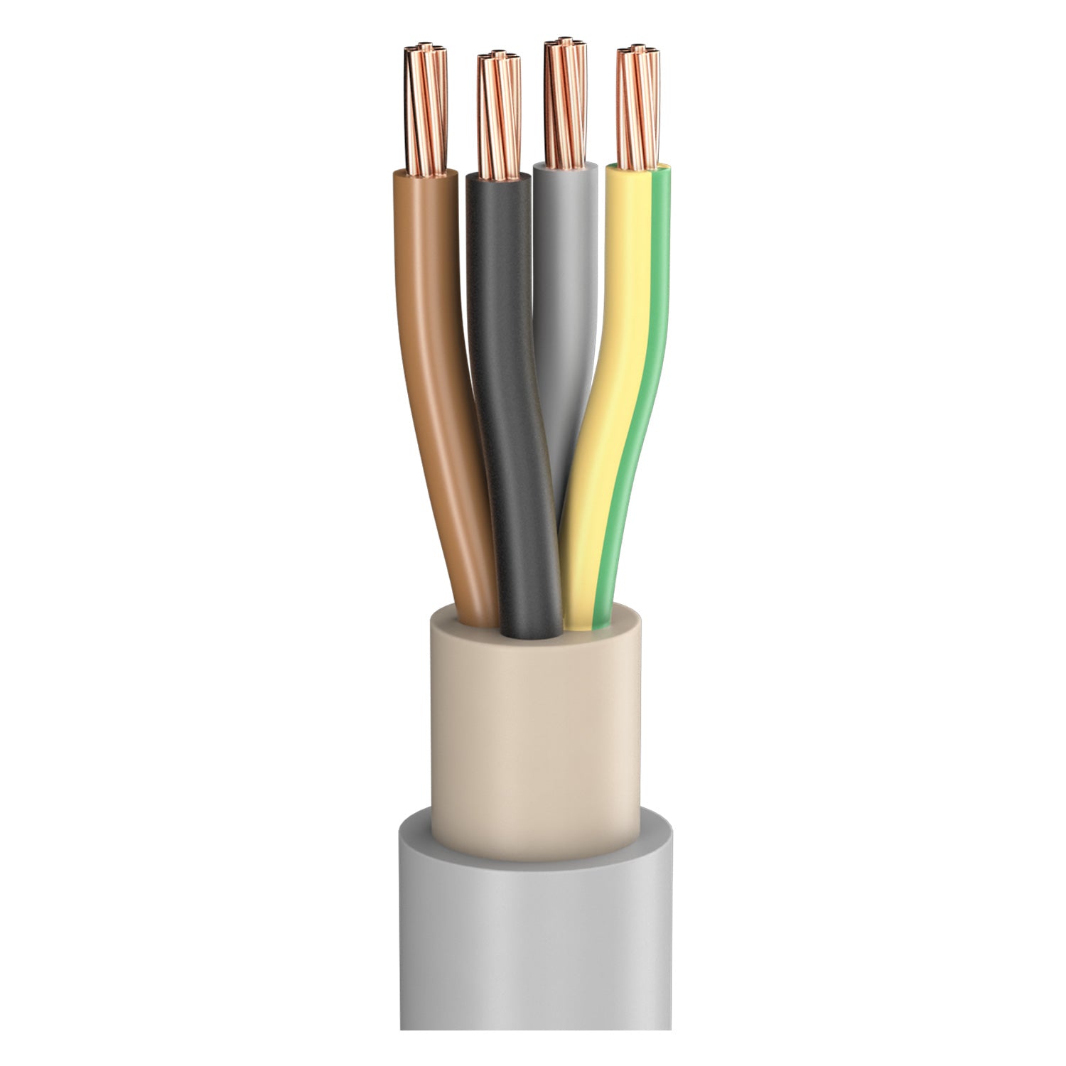 Power Lead NYM-O; 4 x 16.00 mm²; PVC, flame-retardant, Ø 20,00 mm; pilkas