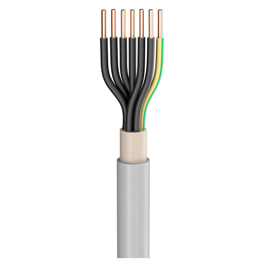 Power Lead NYM-O; 7 x 1,50 mm²; PVC, flame-retardant, Ø 10,50 mm; pilkas