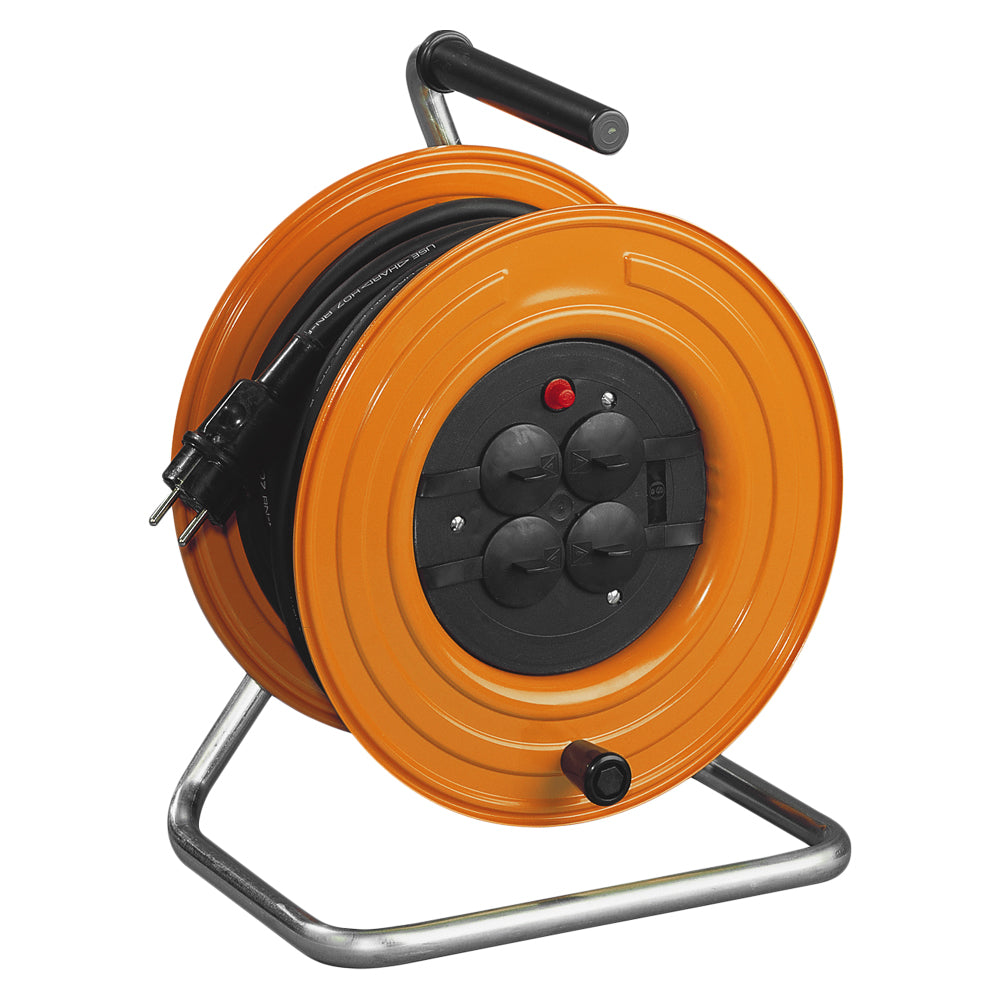SCHILL Load cablereel, 4x Schuko with cover, cable length: 50 m, H05RN-F