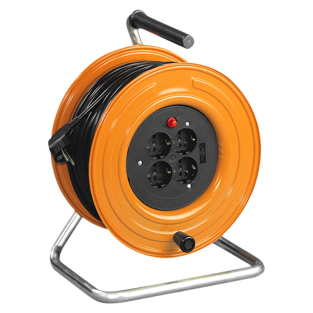 SCHILL Load cablereel, 4 x Schuko, cable length: 50 m, H05RR-F