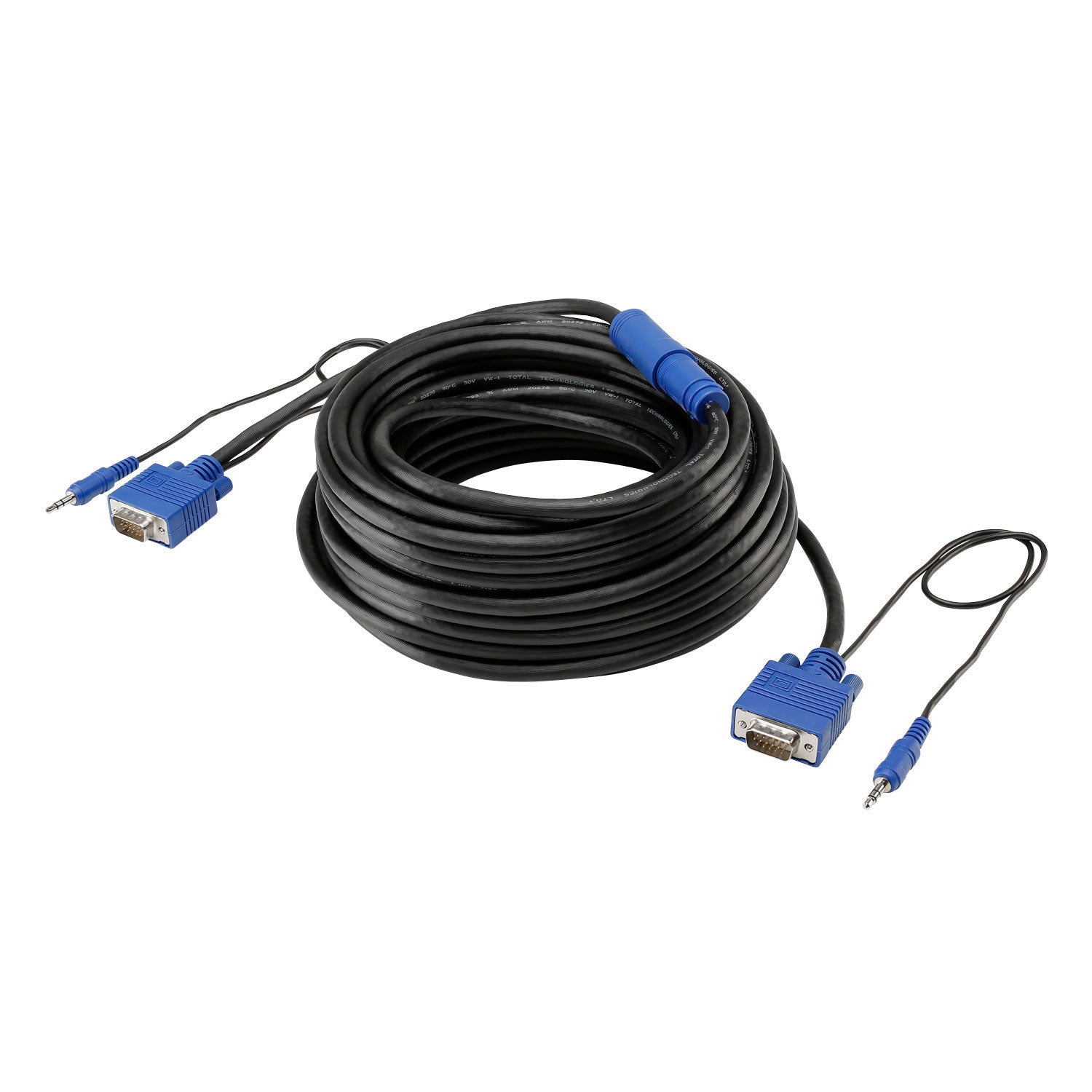 Adapter cable | VGA 15-pole HQ male + Mini jack male 3,5 mm stereo straight, juodas