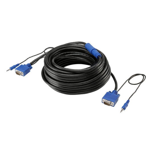 Adapter cable | VGA 15-pole HQ male + Mini jack male 3,5 mm stereo straight, juodas