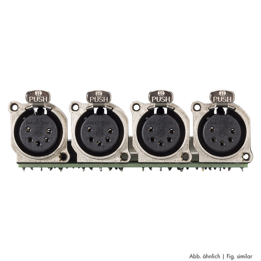 jungtis Module 4 x XLR B-Series lizdas, 5 polių, 1 HE, 3 BE, metalinė, sidabruoti kontaktai, nikelio spalvos, for SYS-series