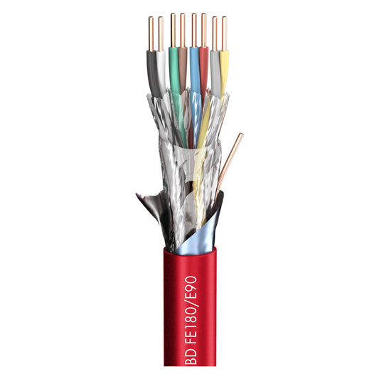 Fire alarm cable Logicable Safety BD; HM1 FRNC; raudonas | 2 x 0,50 mm² x number of pairs - 500 m ritė