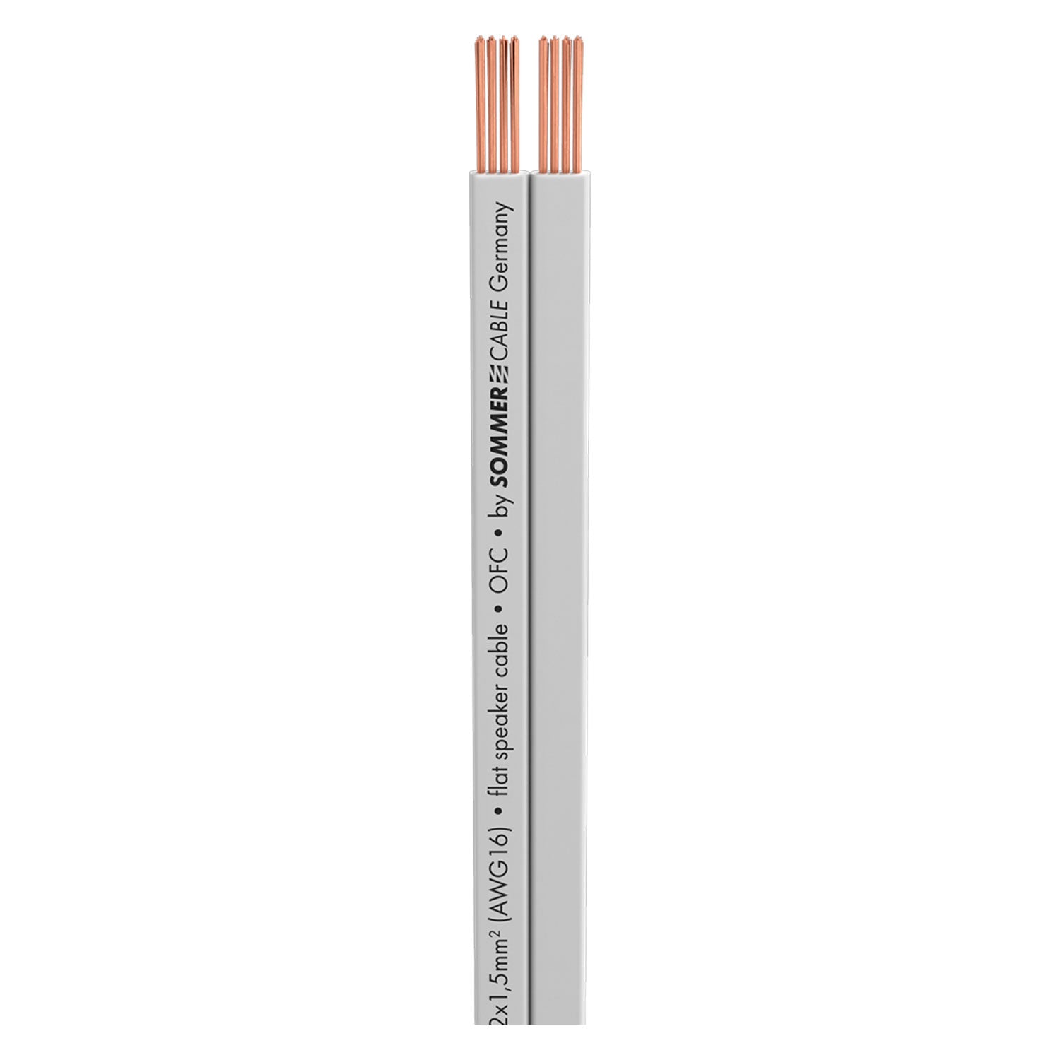 Garsiakalbių kabelis SC-Tribun, Flat-Design; 1 x 2 x 1,50 mm²; PVC; 12,8 x 2,4 mm; baltas - 500 m ritė