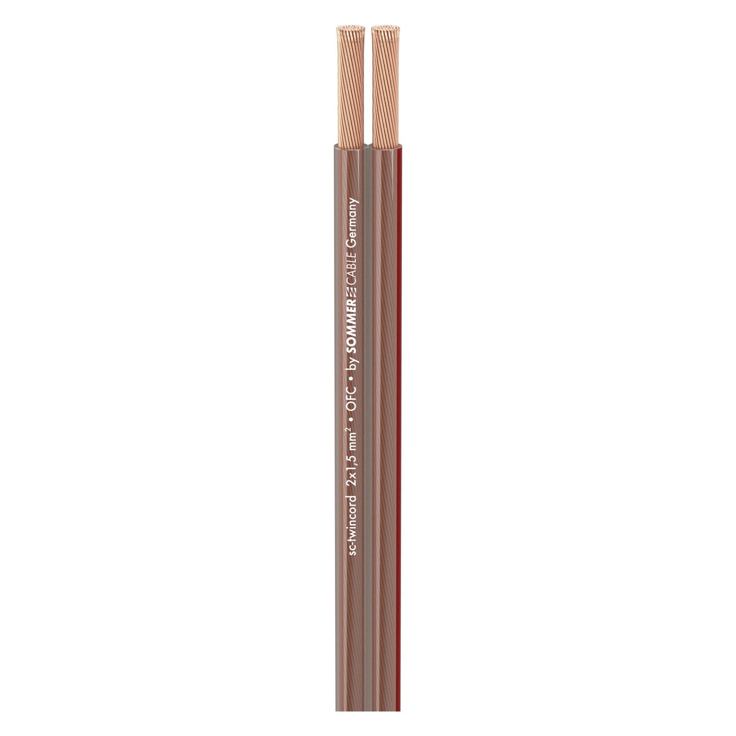 Garsiakalbių kabelis SC-Twincord; 1 x 2 x 1,50 mm²; PVC; 6,5 x 2,8 mm; skaidrus