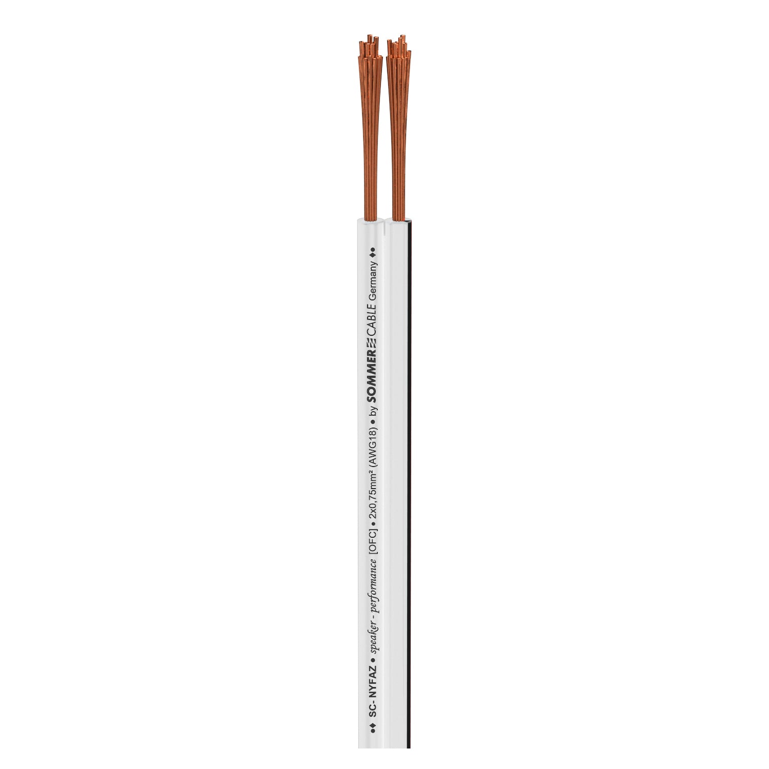 Installation cable SC-Nyfaz; 1 x 2 x 0,75 mm²; PVC; 4,5 x 2,3 mm; baltas - 200 m ritė