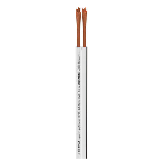 Installation cable SC-Nyfaz; 1 x 2 x 0,75 mm²; PVC; 4,5 x 2,3 mm; baltas - 100 m ritė