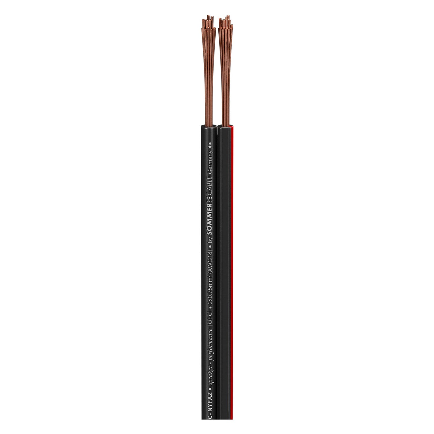 Installation cable SC-Nyfaz; 1 x 2 x 0,75 mm²; PVC; 4.5 x 2.3 mm; juodas - 100 m ritė