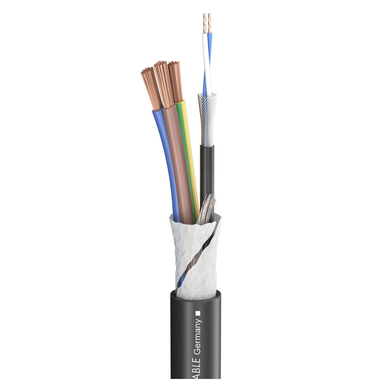 SC-Monolith 1 compact; power: 3 x 1,50 mm²; DMX: 1 x 2 x 0,14 mm²; PVC Ø 9,50 mm; juodas