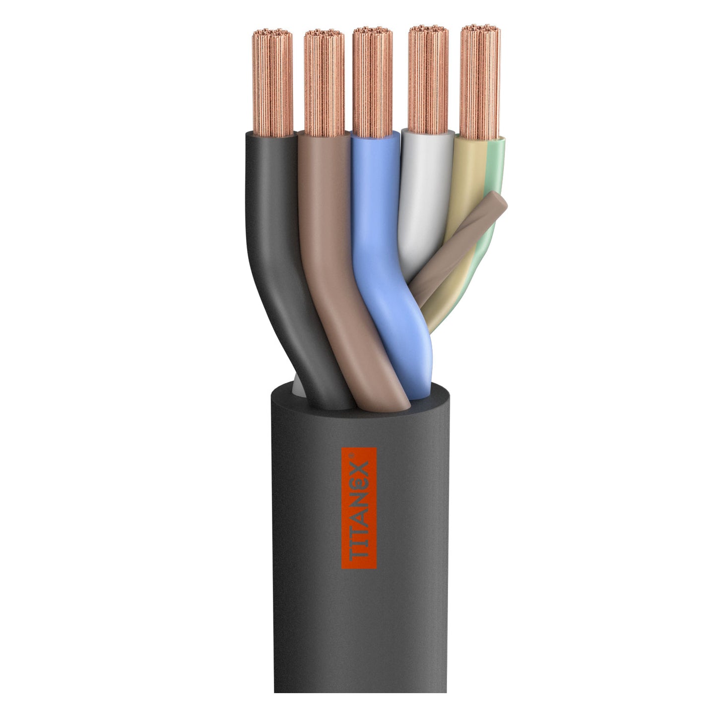 Rubber Sleeve Cable Titanex ®; 5 x 16.00 mm²; rubber, Ø 30,00 mm; juodas