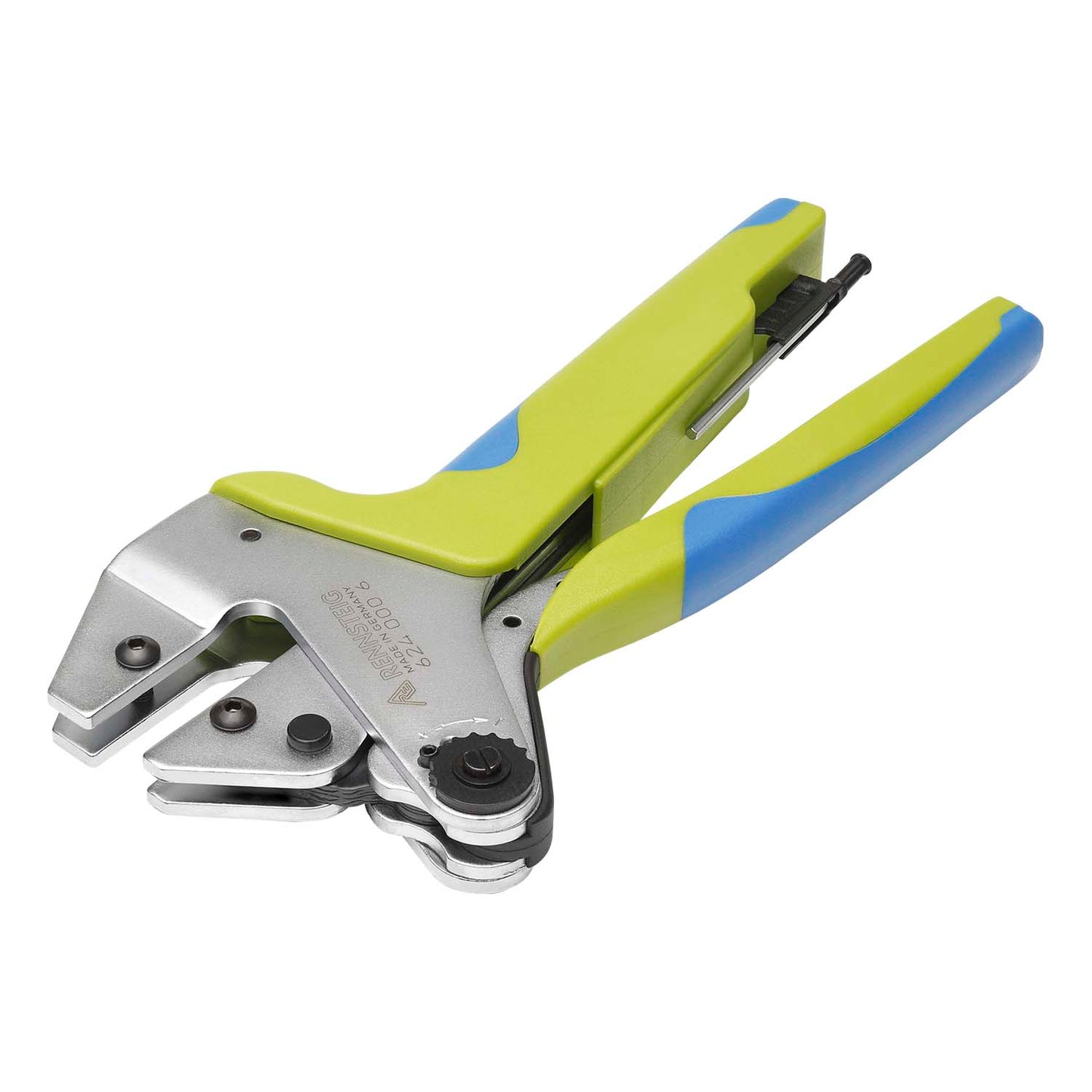 Professional crimping pliers, chromed for changeable inset, juodas