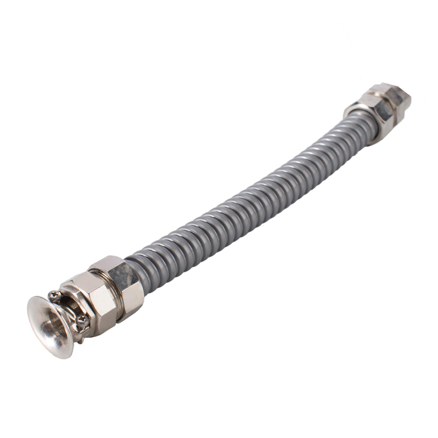 Metal cable protection sleeve, with trumpet inlet and PG outlet for PG Thread, pilkas
