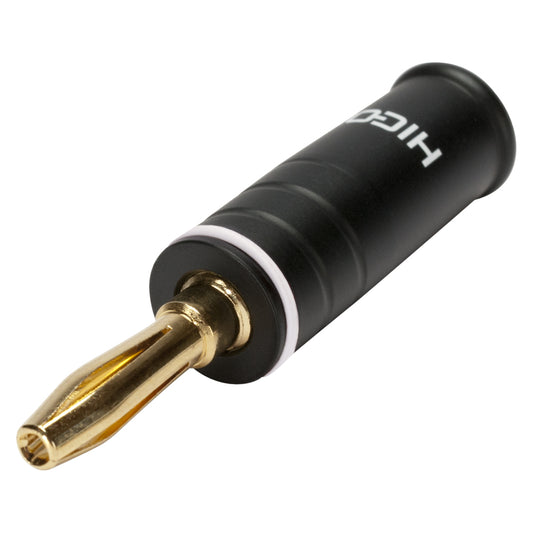 HICON Banana jungtis, 1-pol , metal-, prisukama-kištukas jungtis, gold plated contact(s), tiesi, juodas