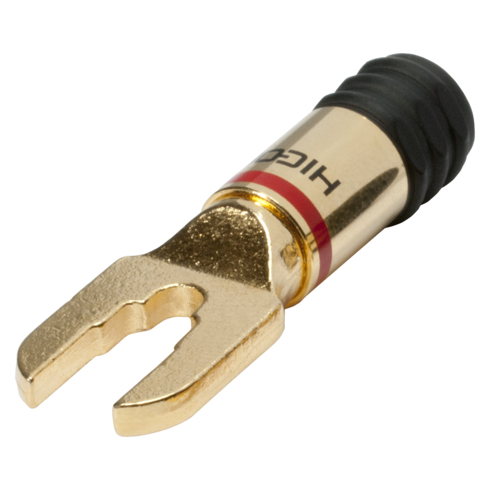 HICON Cable shoe, 1-pol , metal-, prisukama-kištukas jungtis, gold plated contact(s), tiesi, geltonas