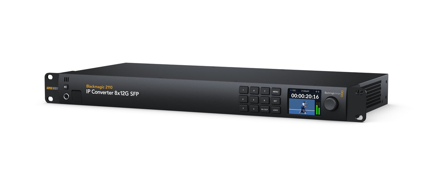 2110 IP Converter 8x12G SFP Angle