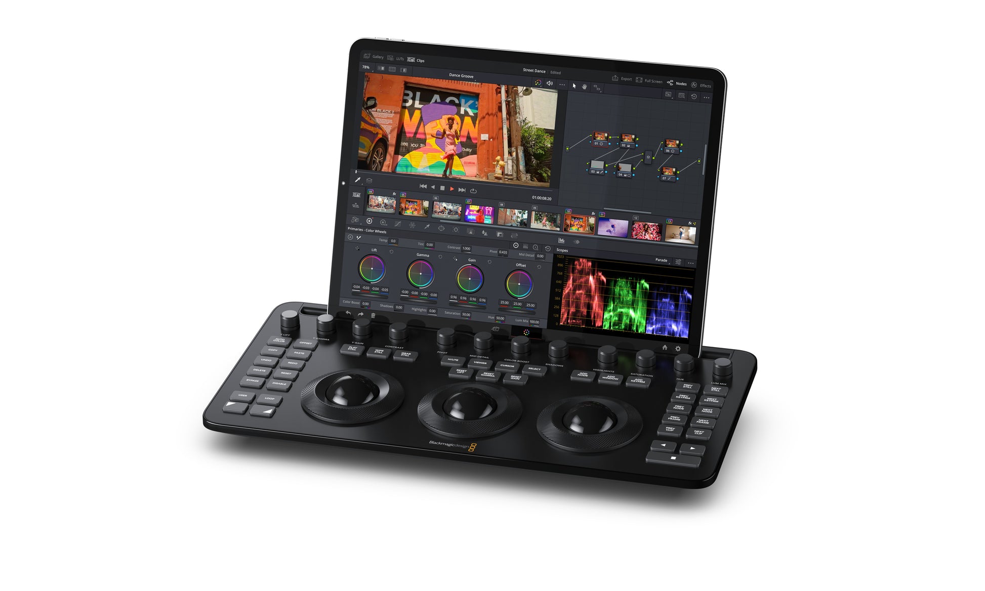 DaVinci Resolve Micro Color Panel iPad