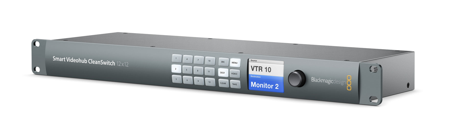 Smart Videohub Cleanswitch 12x12 FrontRight Angle RGB