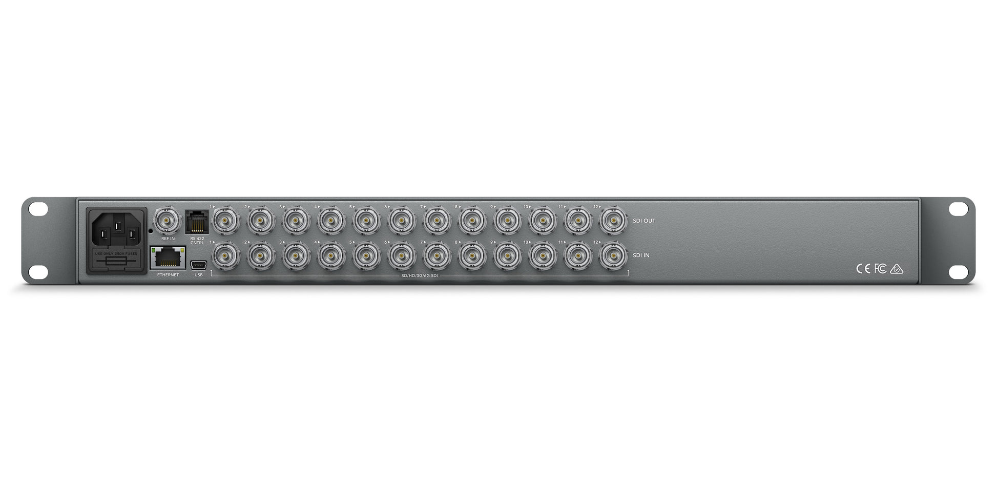 Smart Videohub Cleanswitch 12x12 Rear RGB