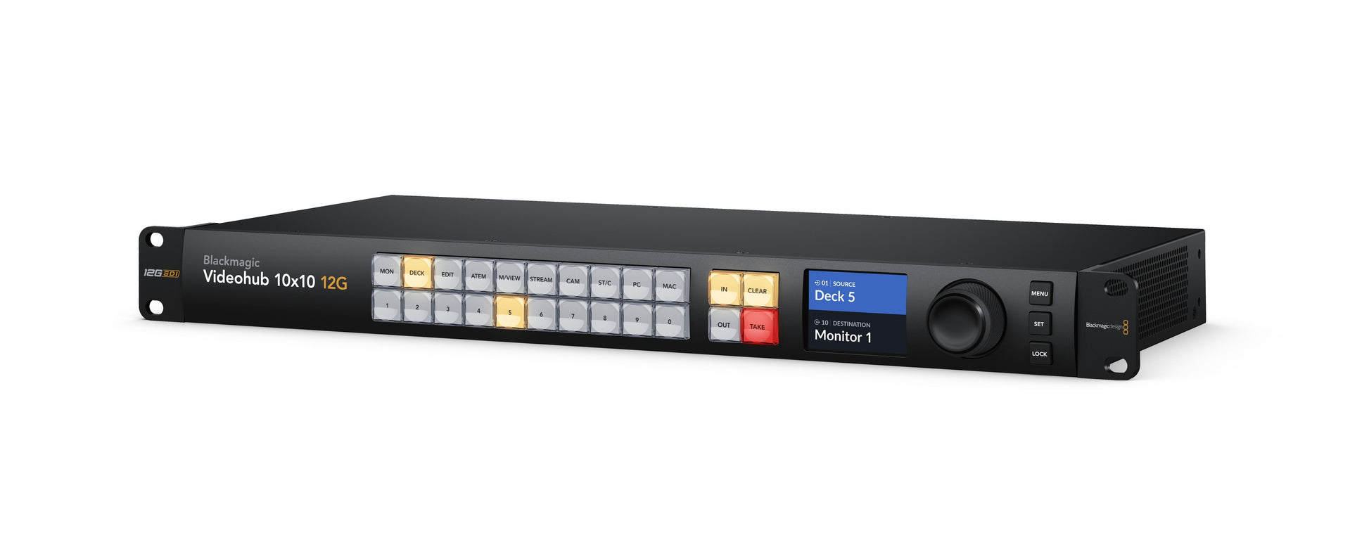 Videohub 10x10 12G Front Angle