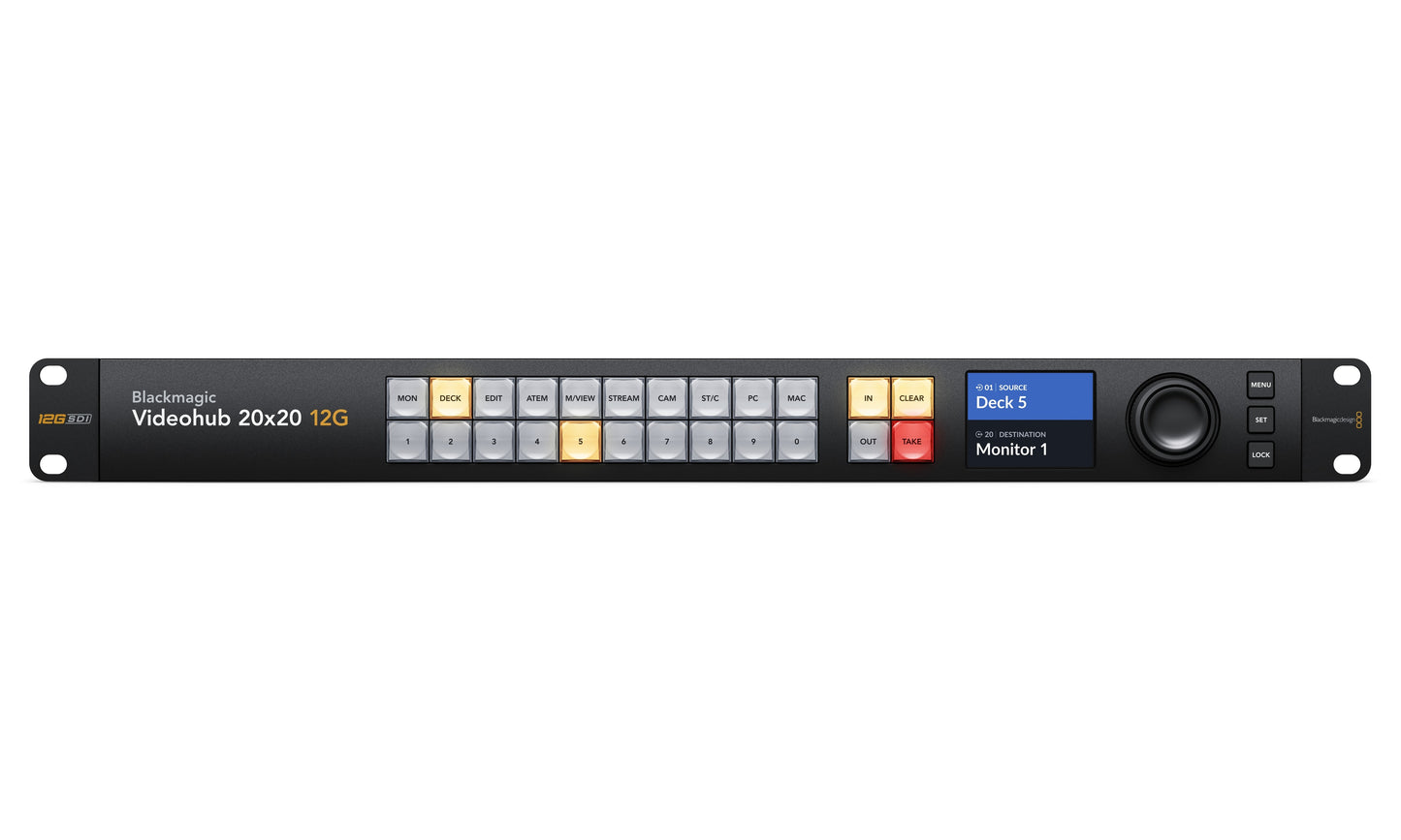 Videohub 20x20 12G Front Labels UI