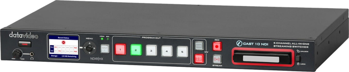 Datavideo iCast-10NDI 5 Input multiformat switcher w enc/rec