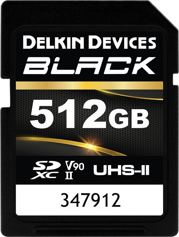 Delkin SDXC BLACK Rugged UHS-II R300/W250 (V90) 512GB (new)