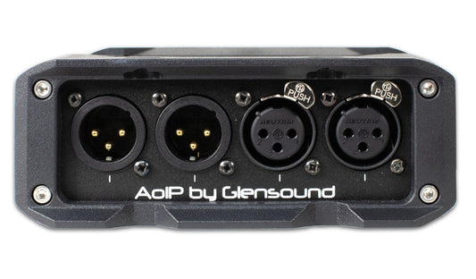 Glensound AoIP-22M | Two Channel Dante Mic Amp With 2 Channel Return