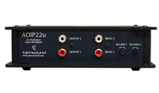 Glensound AoIP-22u | Unbalanced 2 inputs & 2 outputs for Dante/AES67