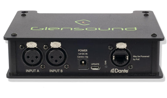 Glensound AoIP-2M | 2 Channel Mic Amp Dante/AES67