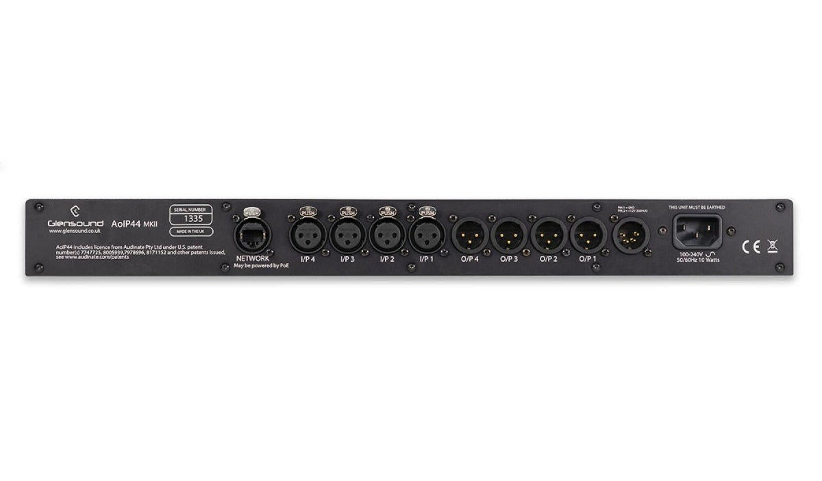 Glensound AoIP-44 | Audio Network 4 Input, 4 Output Analogue Break Out Box