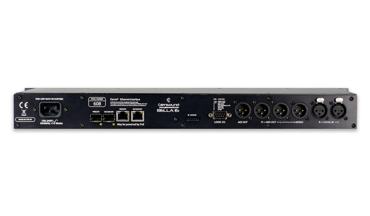 Glensound BELLA 16 | Dante/ AES67 Confidence Monitor, Mixer & Level Control