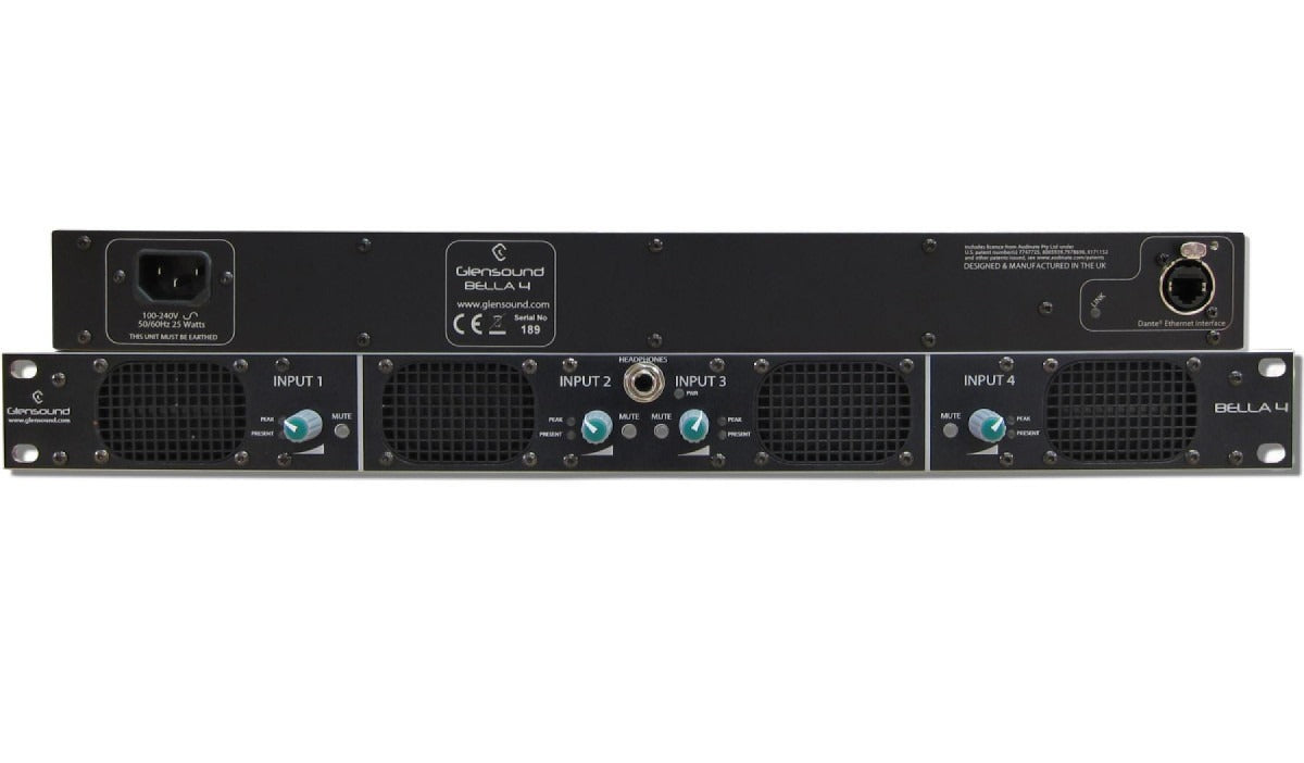 Glensound BELLA 4 | Four Input 1RU Rackmount Audio Monitor