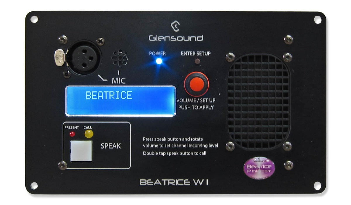 Glensound Beatrice W1 | Wall or Desk Mounting Beatrice Intercom Position