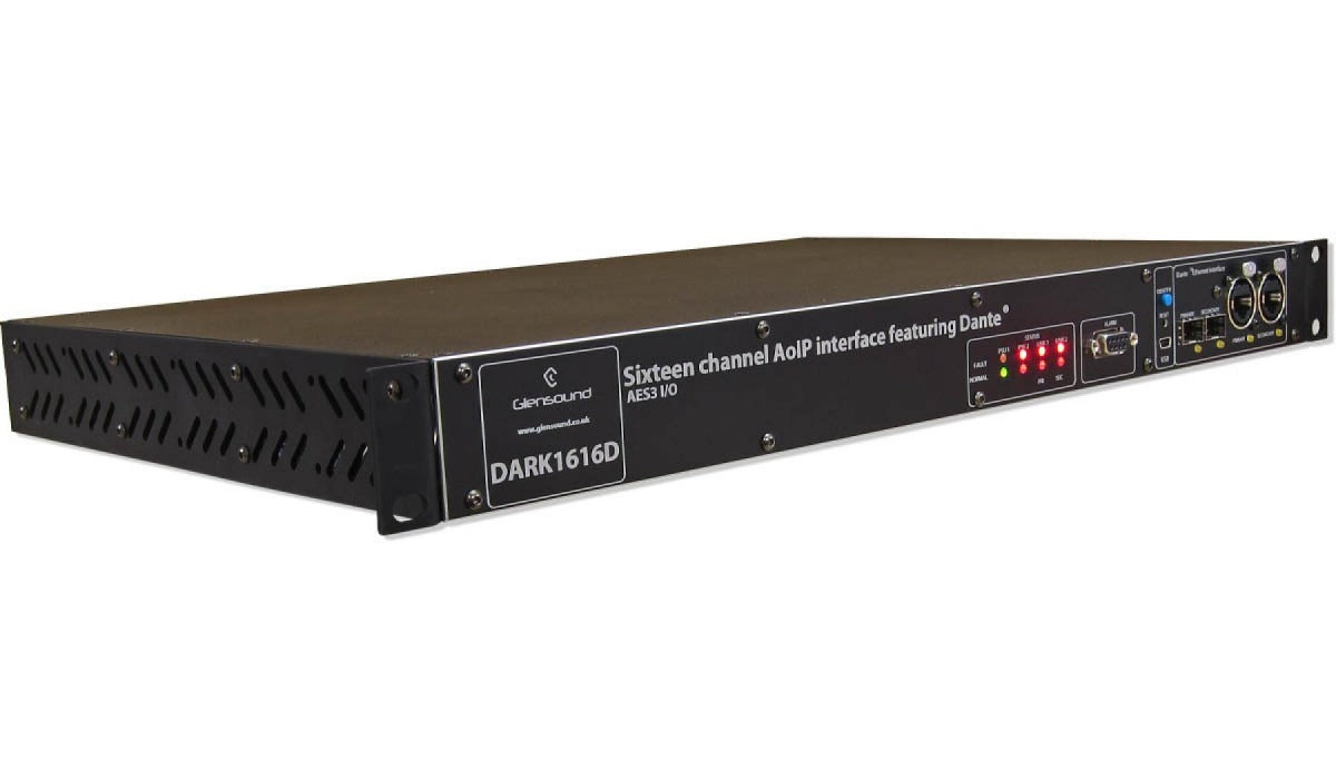 Glensound DARK1616D | Dante/AES67 Network Audio 8x AES3 Inputs 8x AES3 Outputs interface
