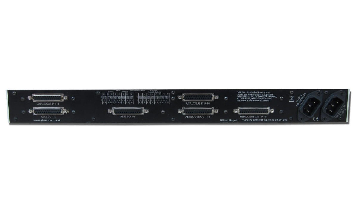 Glensound DARK1616/R | Audio Network 16 Input, 16 Output AES & Analogue Break Out Box