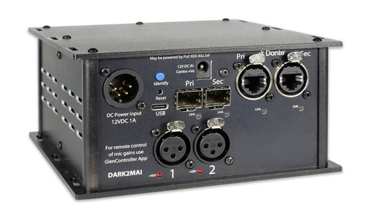 Glensound DARK2MAIR MkII | 2 Input Mic Amp for Dante/ AES67