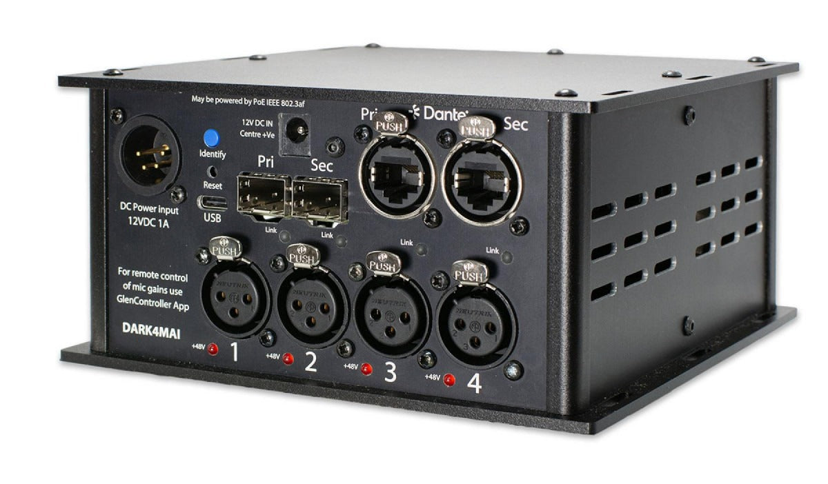 Glensound DARK2MAI MkII | 2 Input Mic Amp for Dante/ AES67
