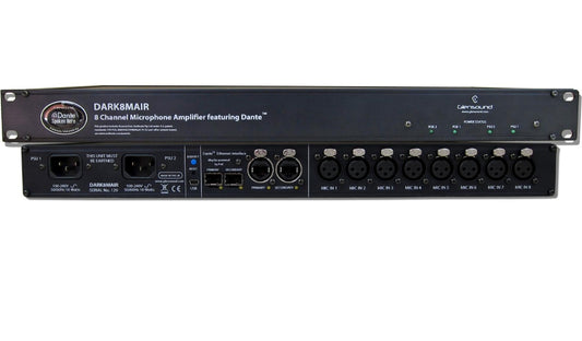 Glensound DARK8MAIR | 8 Channel Dante/ AES67 Microphone Amplifier