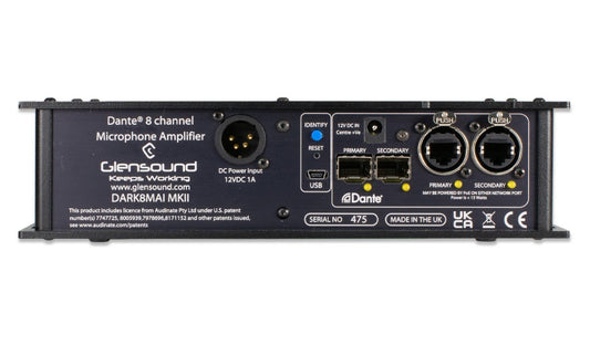 Glensound DARK8MAI MKII | 8 Input Mic Amp for Dante/ AES67