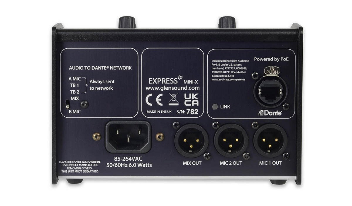 Glensound EXPRESS ip MINI X | Compact 2 User Dante/ AES67 Commentary Unit