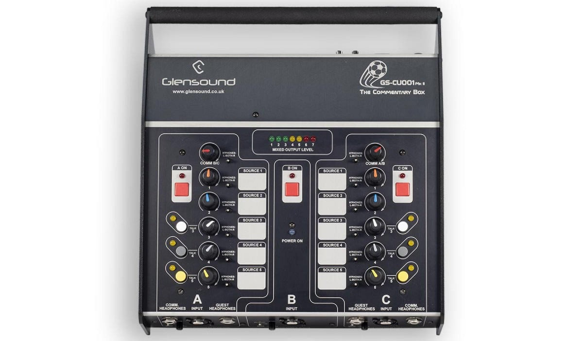 Glensound GS-CU001B/1 Mk II | Three Commentator Unit With Electronic Balancing