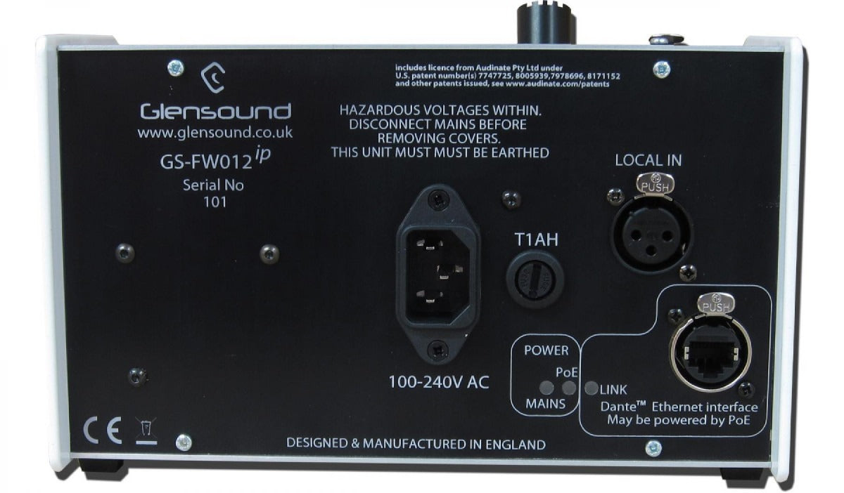 Glensound GS-FW012 ip | 4 Circuit 4 Wire With Dante